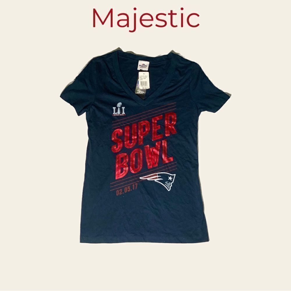 Majestic New England Patriots NFL Super Bowl LI T-Shirt Women’s Size Large